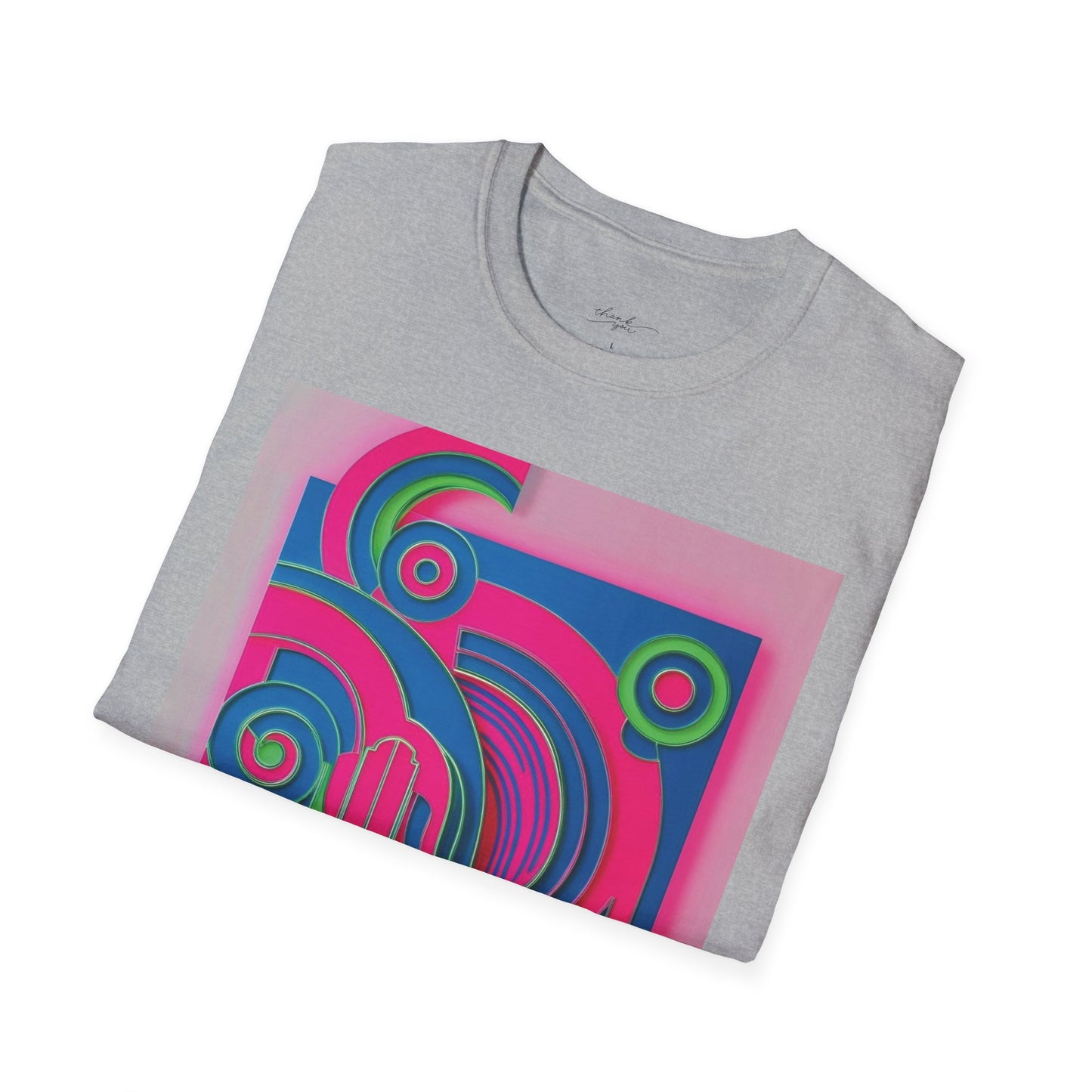Vibrant Abstract Art Unisex Softstyle T-Shirt - Colorful Graphic Tee
