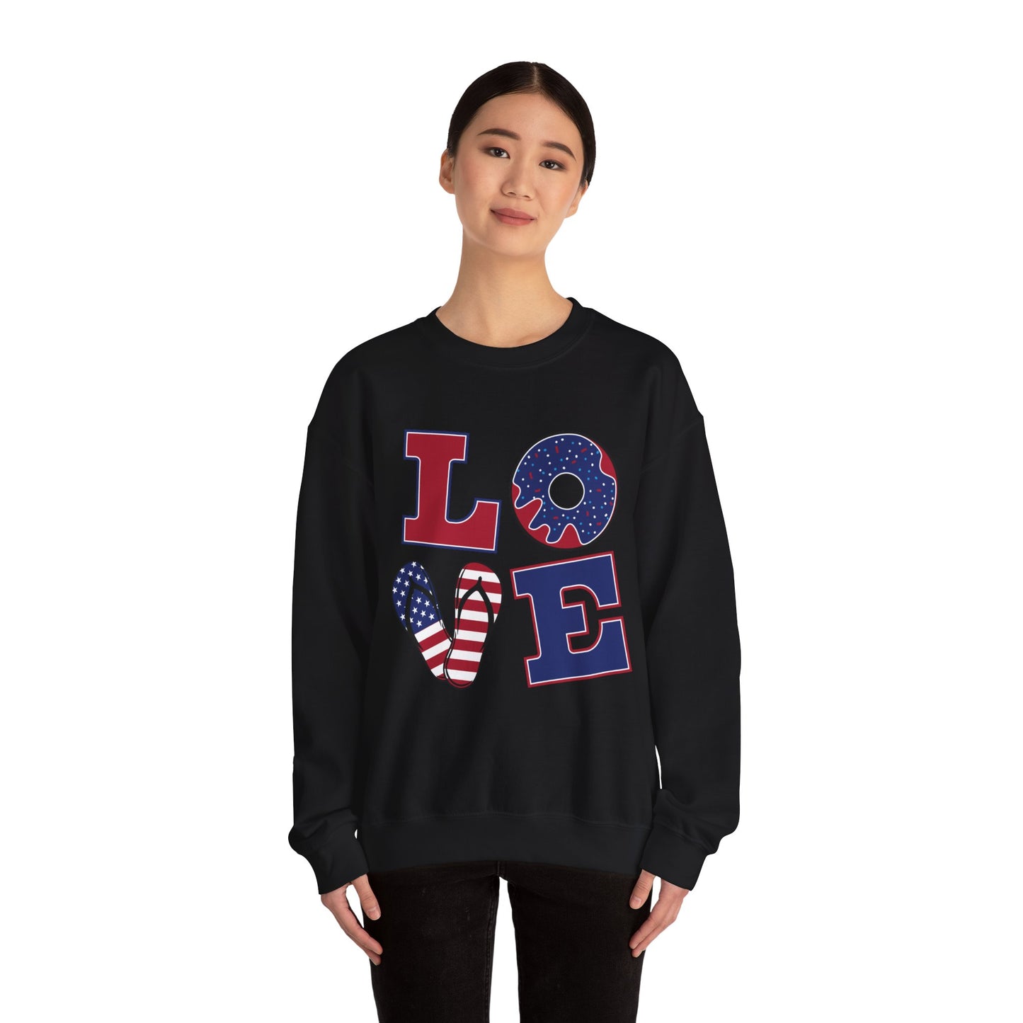 Unisex Love Sweatshirt - Patriotic Design for Independence Day