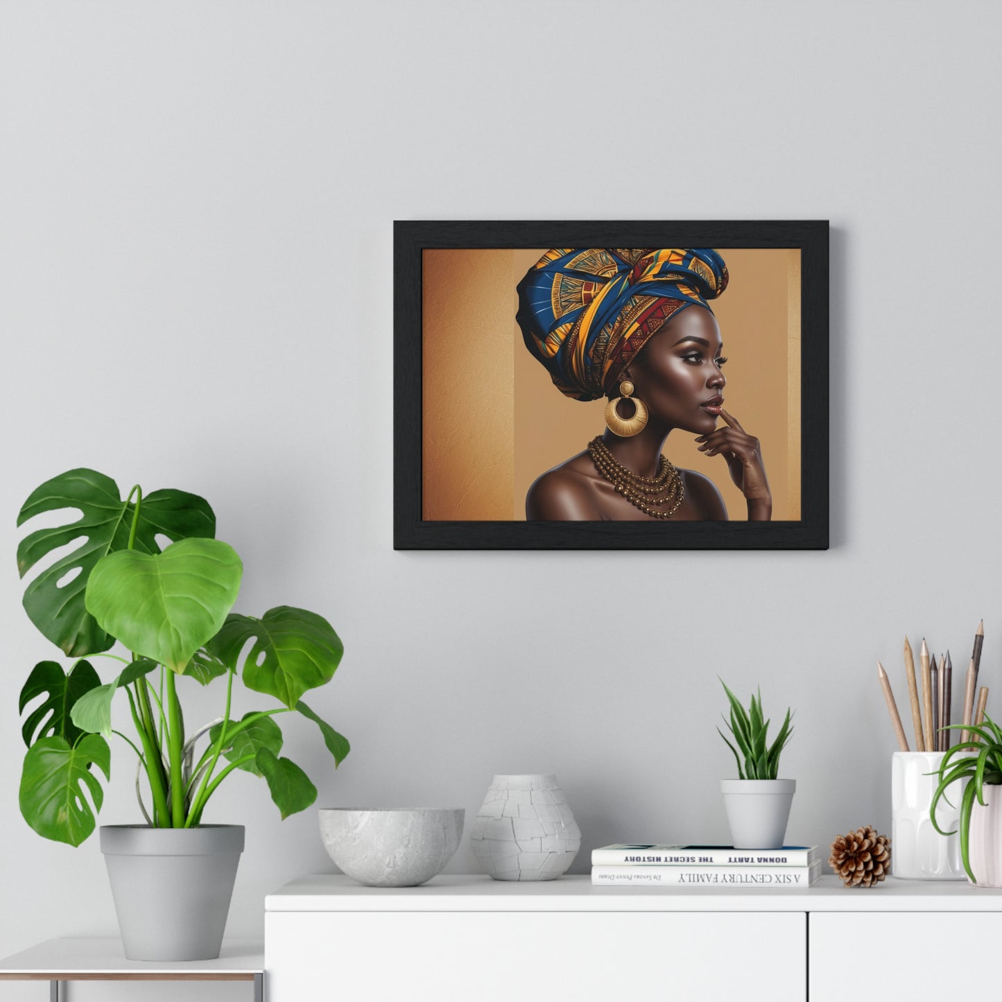 Affiche Encadrée Élégante : Femme Africaine - Décoration Artistique Culturelle