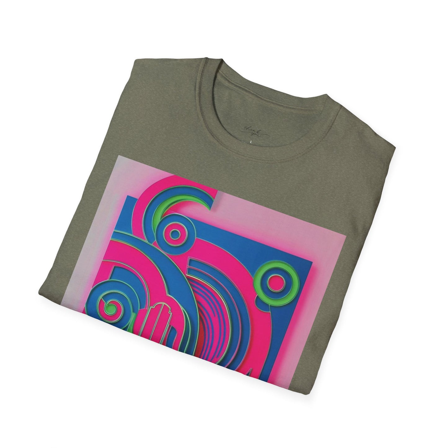 Vibrant Abstract Art Unisex Softstyle T-Shirt - Colorful Graphic Tee