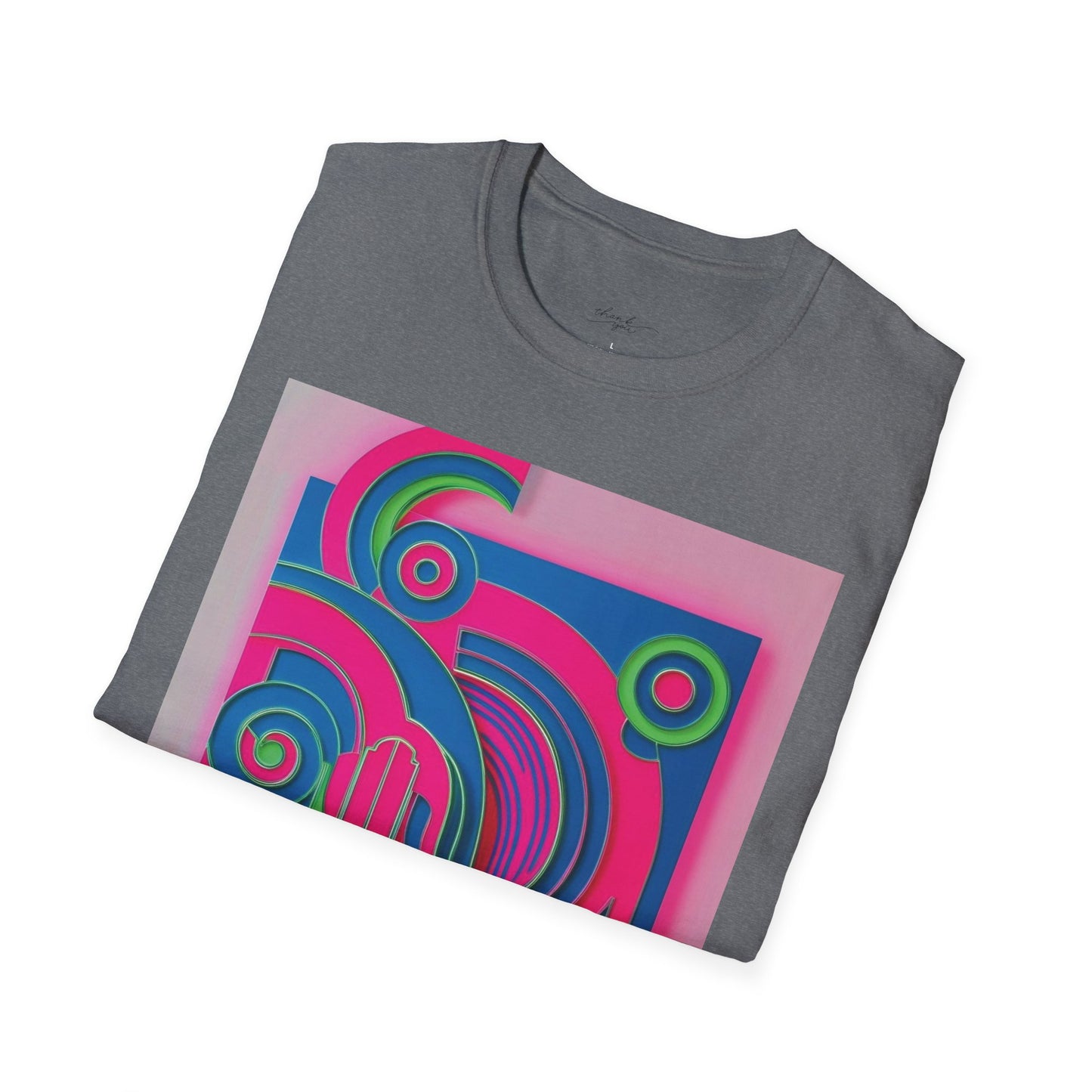 Vibrant Abstract Art Unisex Softstyle T-Shirt - Colorful Graphic Tee