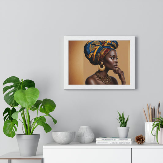 Affiche Encadrée Élégante : Femme Africaine - Décoration Artistique Culturelle