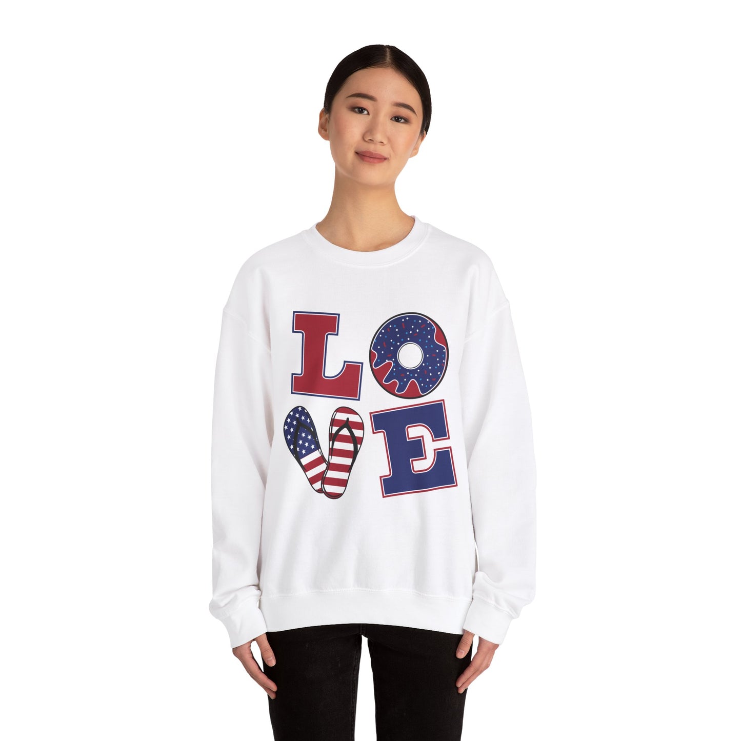 Unisex Love Sweatshirt - Patriotic Design for Independence Day