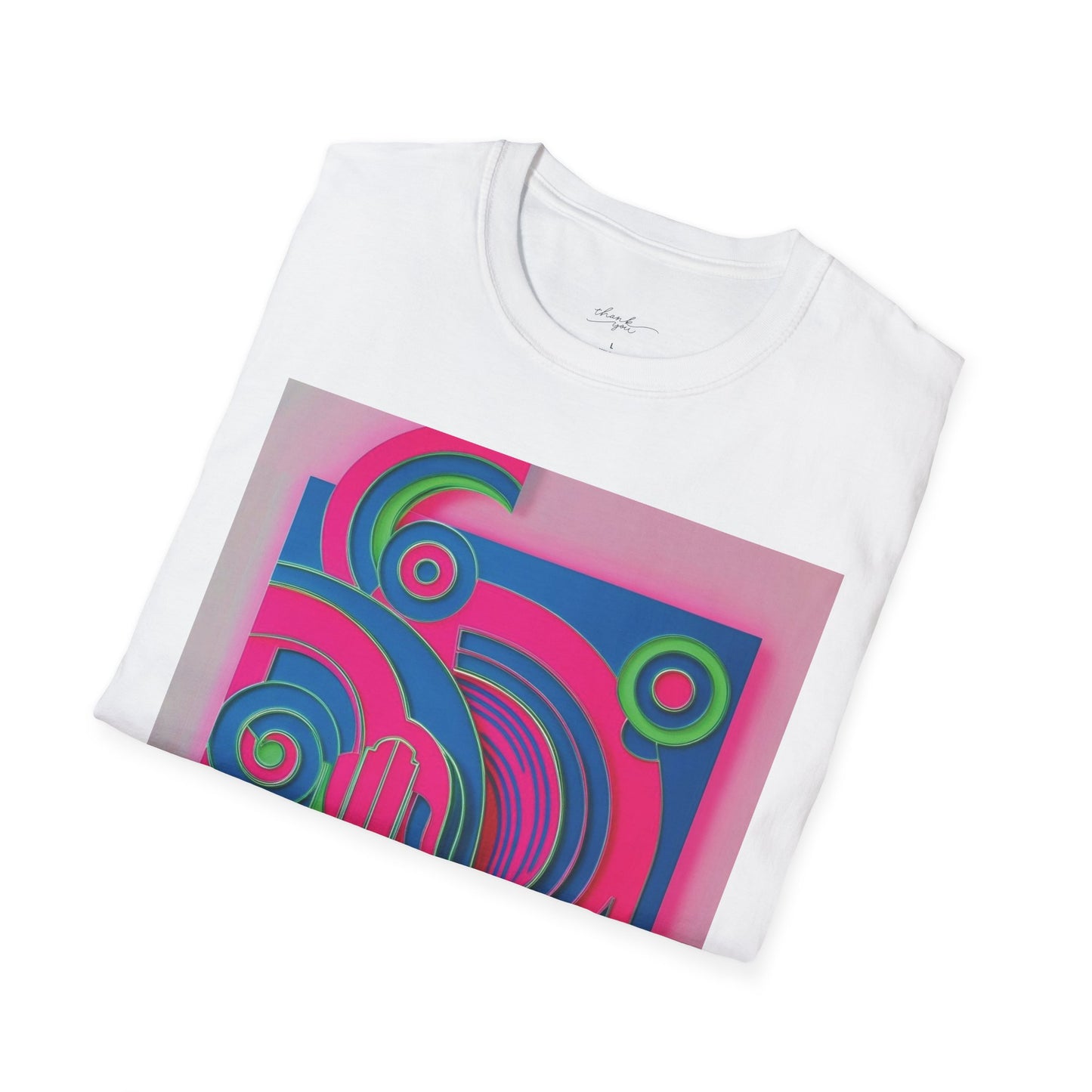 Vibrant Abstract Art Unisex Softstyle T-Shirt - Colorful Graphic Tee