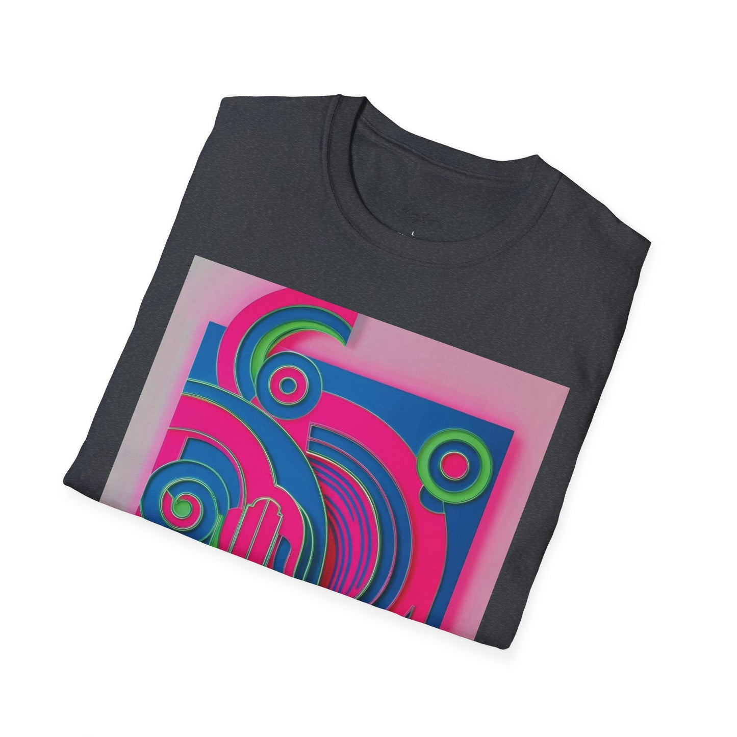 Vibrant Abstract Art Unisex Softstyle T-Shirt - Colorful Graphic Tee