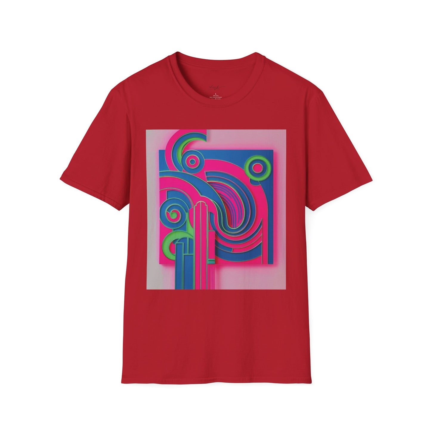 Vibrant Abstract Art Unisex Softstyle T-Shirt - Colorful Graphic Tee