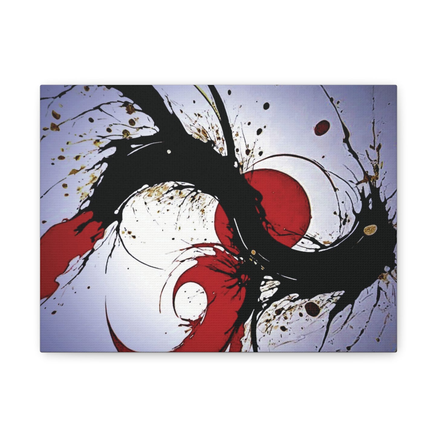 Toile d’art mural abstrait dynamique - Design noir et rouge audacieux