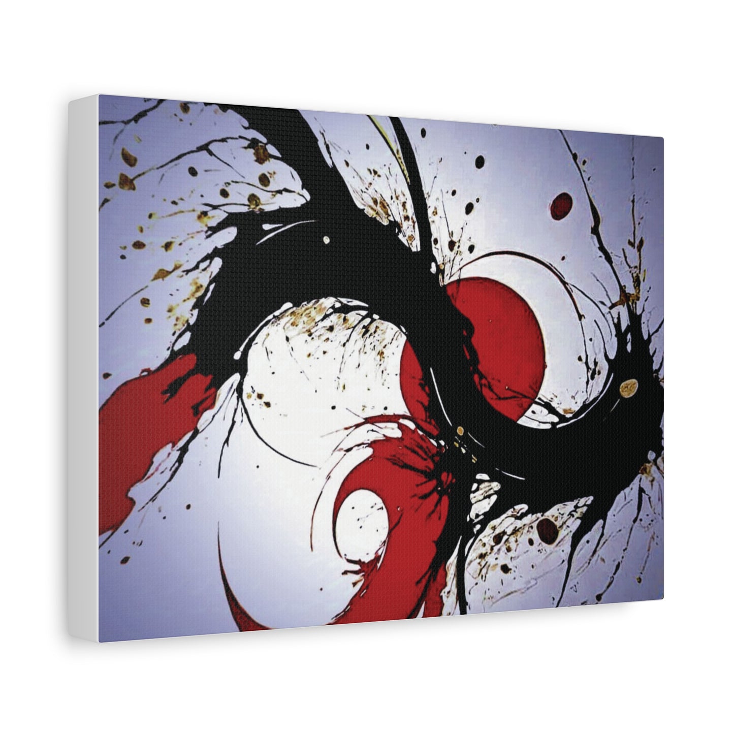 Toile d’art mural abstrait dynamique - Design noir et rouge audacieux