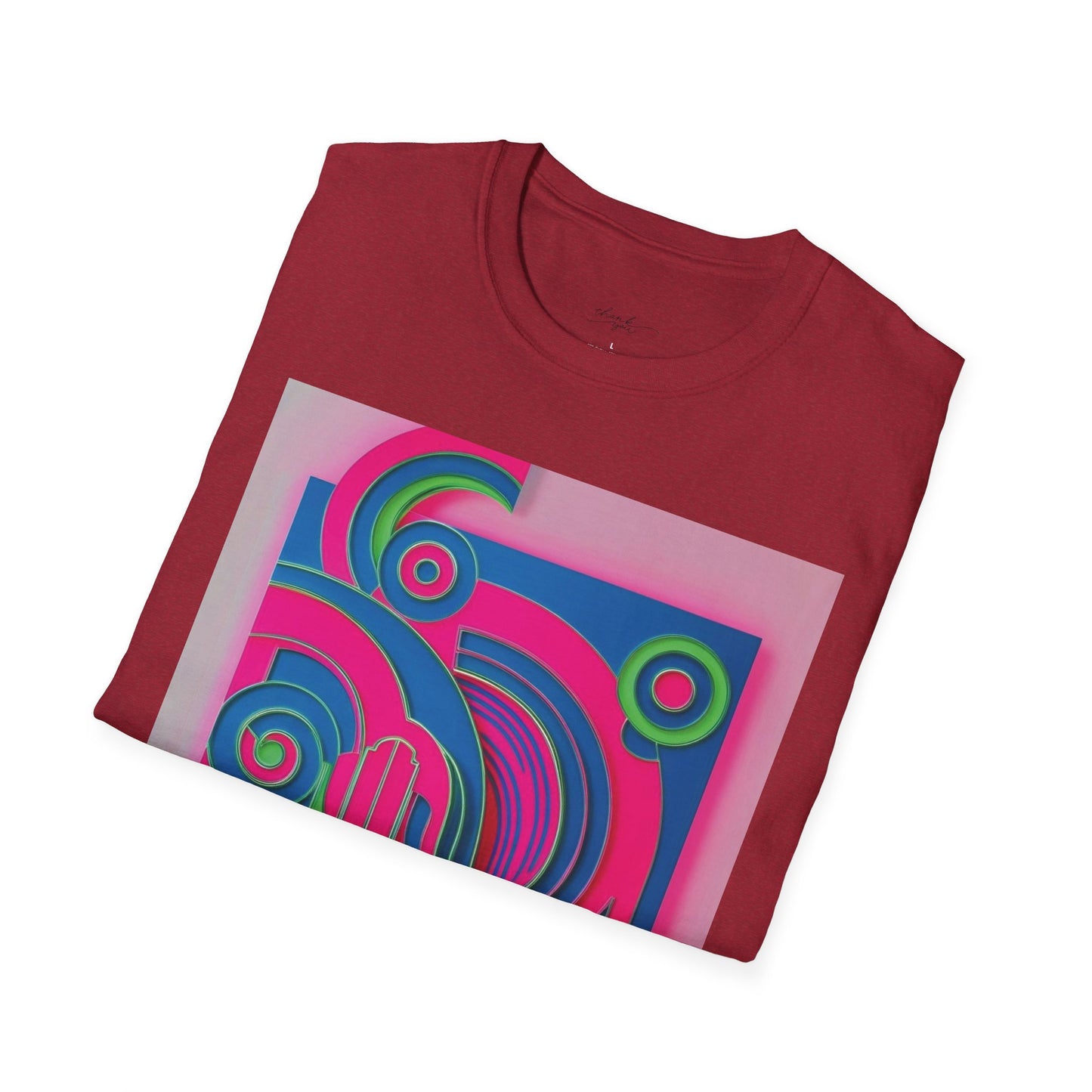 Vibrant Abstract Art Unisex Softstyle T-Shirt - Colorful Graphic Tee