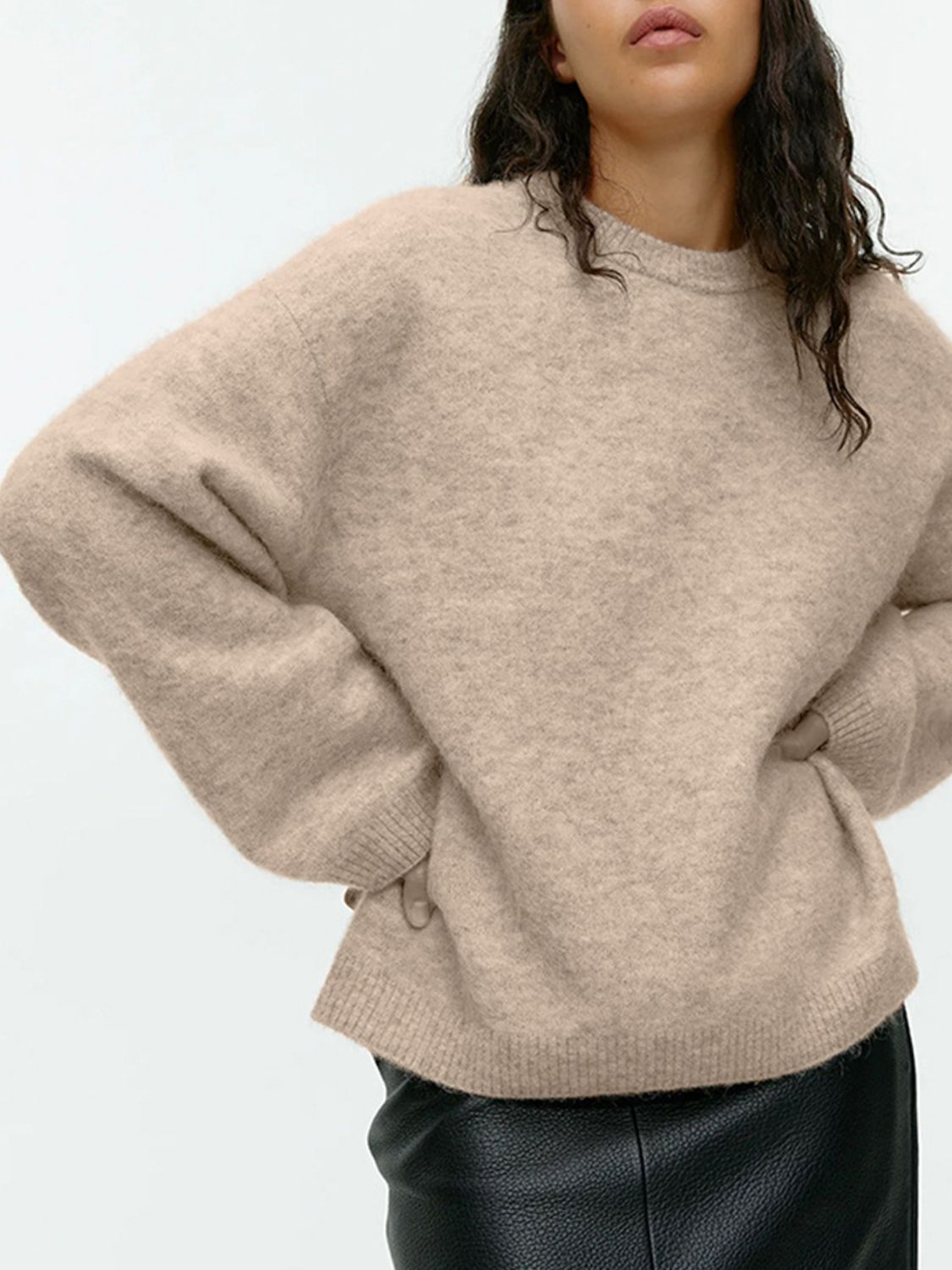 Pull à Épaules Tombantes et Col Rond - Style Décontracté et Confort Chic