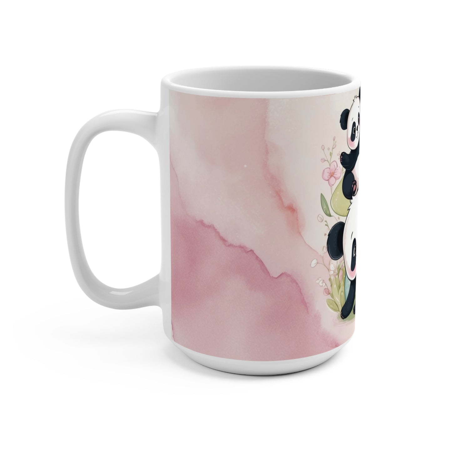 Mug en Céramique avec Pandas et Renard - Cadeau Adorable pour les Amoureux des Animaux